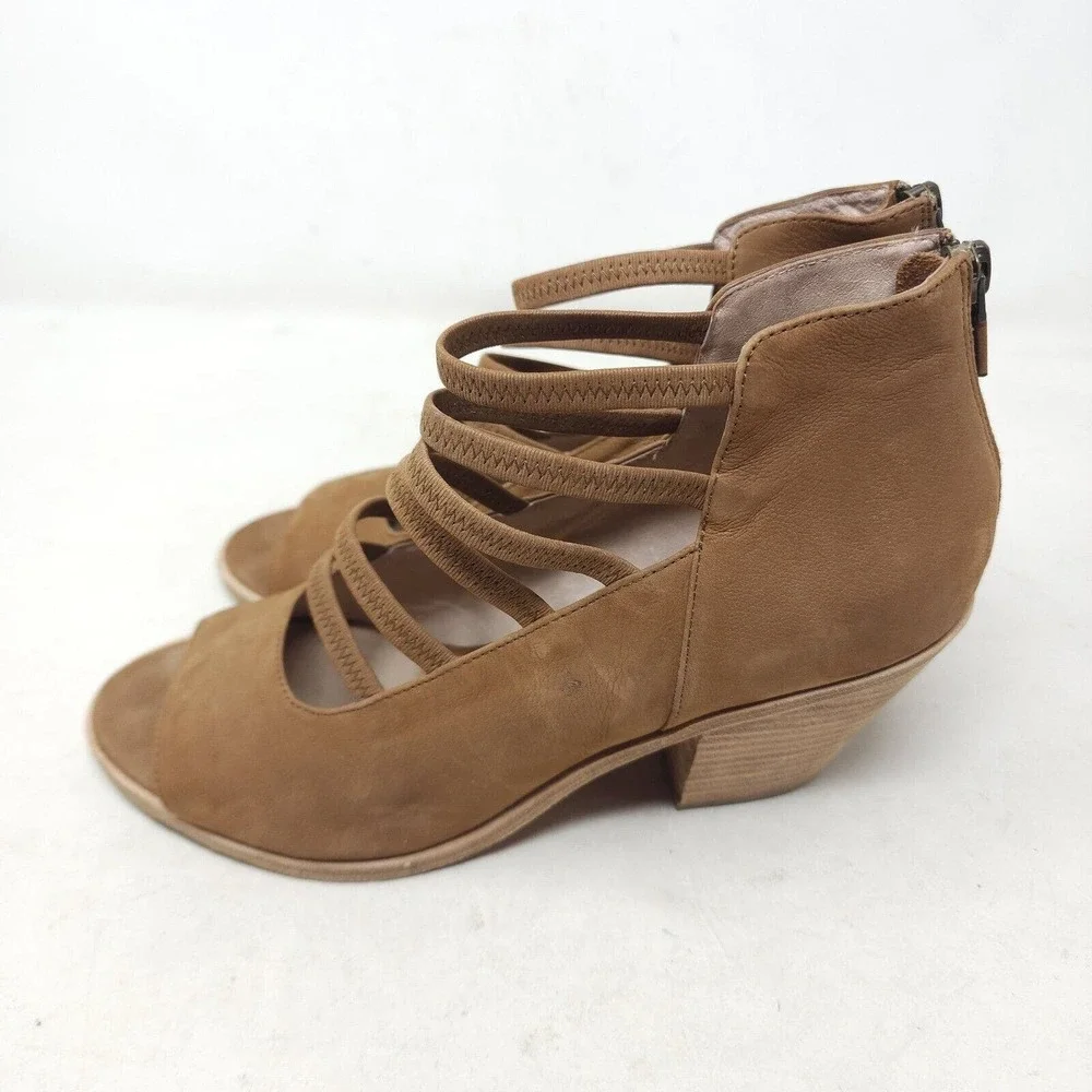 Eileen Fisher Womens Heels James Sienna Nubuck Leather Strappy Sandal Shoes 10